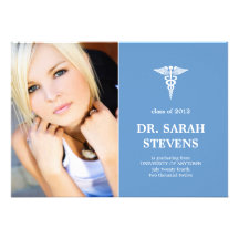 Caduceus Medical Graduation Photo Invitation