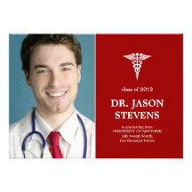 Caduceus Medical Graduation Photo Invitation