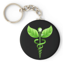 Caduceus Medical Icon Alternative Medicine Keyring Key Chains