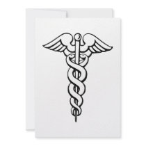 Caduceus Medical Symbol Custom Invites