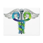 Caduceus medical symbol postcards