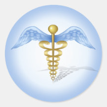 Caduceus Round Stickers
