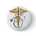 Caduceus & Stethoscope buttons by awohali Caduceus & Stethoscope buttons