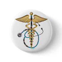 Caduceus & Stethoscope buttons by awohali Caduceus & Stethoscope buttons