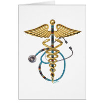 Caduceus & Stethoscope Greeting Cards