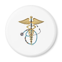 Caduceus & Stethoscope Fridge Magnets