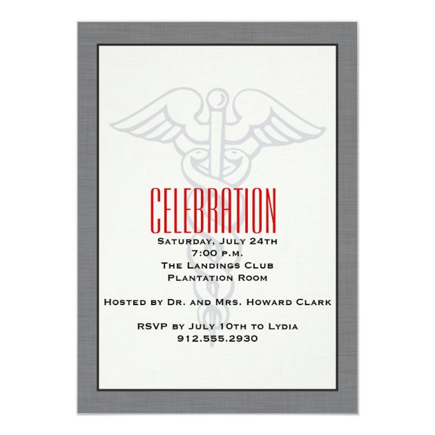Caduceus & Stethoscope Medical Invitation