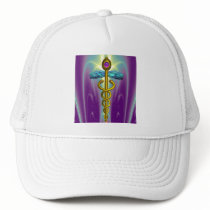 CADUCEUS , vibrant gold amethyst Hat