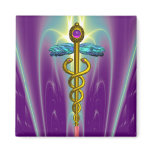 CADUCEUS , vibrant gold amethyst magnets