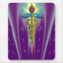 CADUCEUS , vibrant gold ametist Mouse Pads