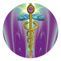 CADUCEUS , vibrant gold ametist Sticker