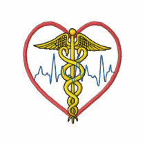 Caduceus with heart embroidered shirts by ZazzleEmbroidery Caduceus with heart embroidered shirts