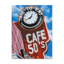 Cafe 50's Retro Diner Painting Postcard