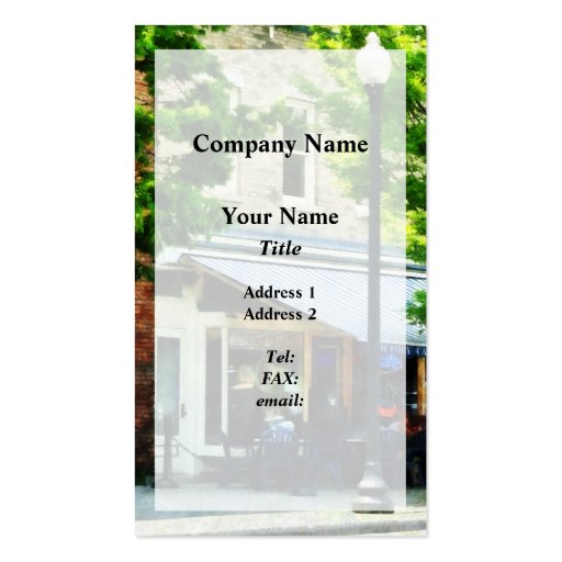 Cafe Albany NY Business Card Template (front side)