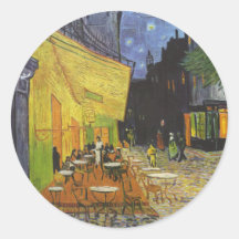 Cafe at Night by Vincent Van Gogh Round Stickers