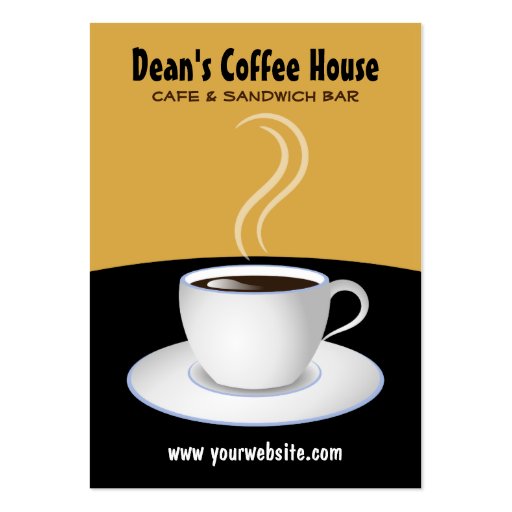 Cafe Black and Beige Coffee Shop Business Cards