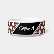 Cafe Brown Assorted Polka Dots Cat Bowl pet bowls