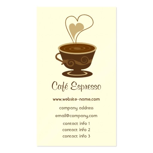 Cafe Business Card (front side)