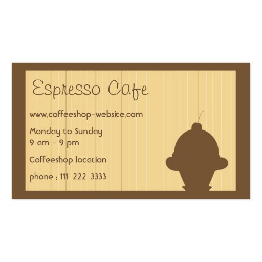 Cafe Business Card (front side)