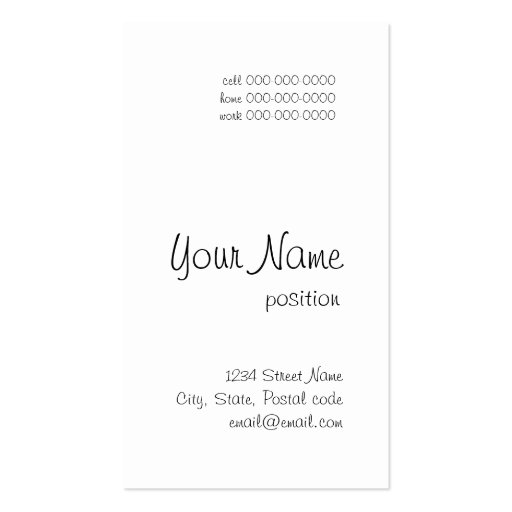 cafe business card template (back side)