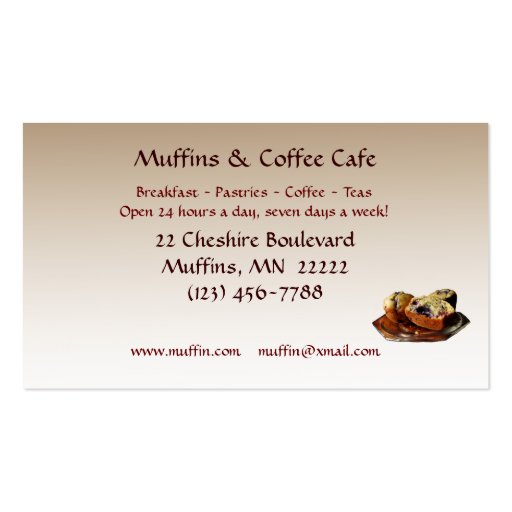 Cafe Business Card Template (back side)