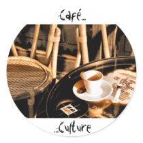 Café Culture Round Sticker