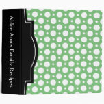 Cafe Green Assorted Polka Dots 2" Recipe Binder