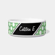 Cafe Green Assorted Polka Dots Cat Bowl pet bowls