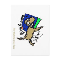 Cafe Hound, All 4's Postcard by gzlfbartsphilosophy Cafe Hound, All 4's Postcard