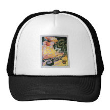 Cafe Jacamo Vintage Coffee Drink Ad Art Trucker Hats