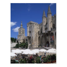 Cafe, Le Palais des Papes, Avignon, Vaucluse, Postcards