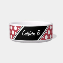 Cafe Merlot Red Assorted Polka Dots Cat Bowl pet bowls