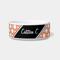Cafe Orange Assorted Polka Dots Cat Bowl pet bowls