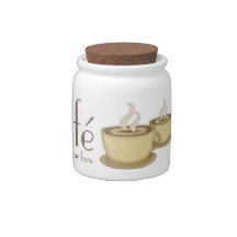 Café Personalized Small Candy Jar