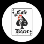 Cafe Racer Ton Up Redhead Round Stickers