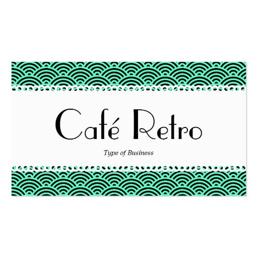 Café Retro (Scalloped) - Fish Scale Pattern Business Card (front side)