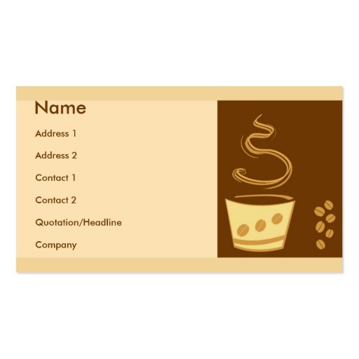 Cafe Style Business Card Template (front side)