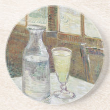 Café table with absinth Coaster