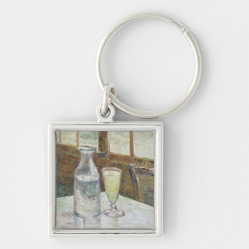 Café table with absinth Keychain
