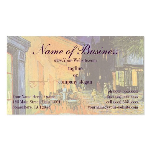 Cafe Terrace at Night by Vincent van Gogh Business Card Templates