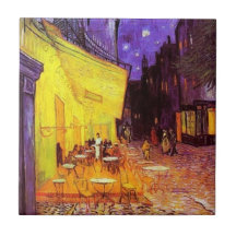 Cafe Terrace at Night by Vincent van Gogh Ceramic Tiles