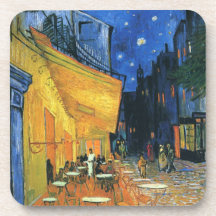 Cafe Terrace at Night Drink Coasters