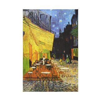 Cafe Terrace at Night Van Gogh Wrapped Canvas Canvas Print