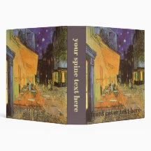 Cafe Terrace Night, van Gogh Vintage Impressionism Vinyl Binders
