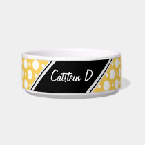 Cafe Yellow Assorted Polka Dots Cat Bowl pet bowls
