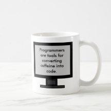 Cafeína en la taza del código