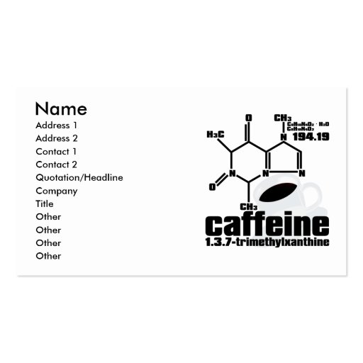Caffeine Business Card (front side)