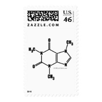 Caffeine Molecular Structure Stamps