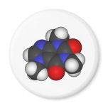 Caffeine Molecule 3D Space Filling Model magnets