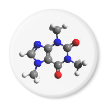 Caffeine Molecule 3D structure Fridge Magnet